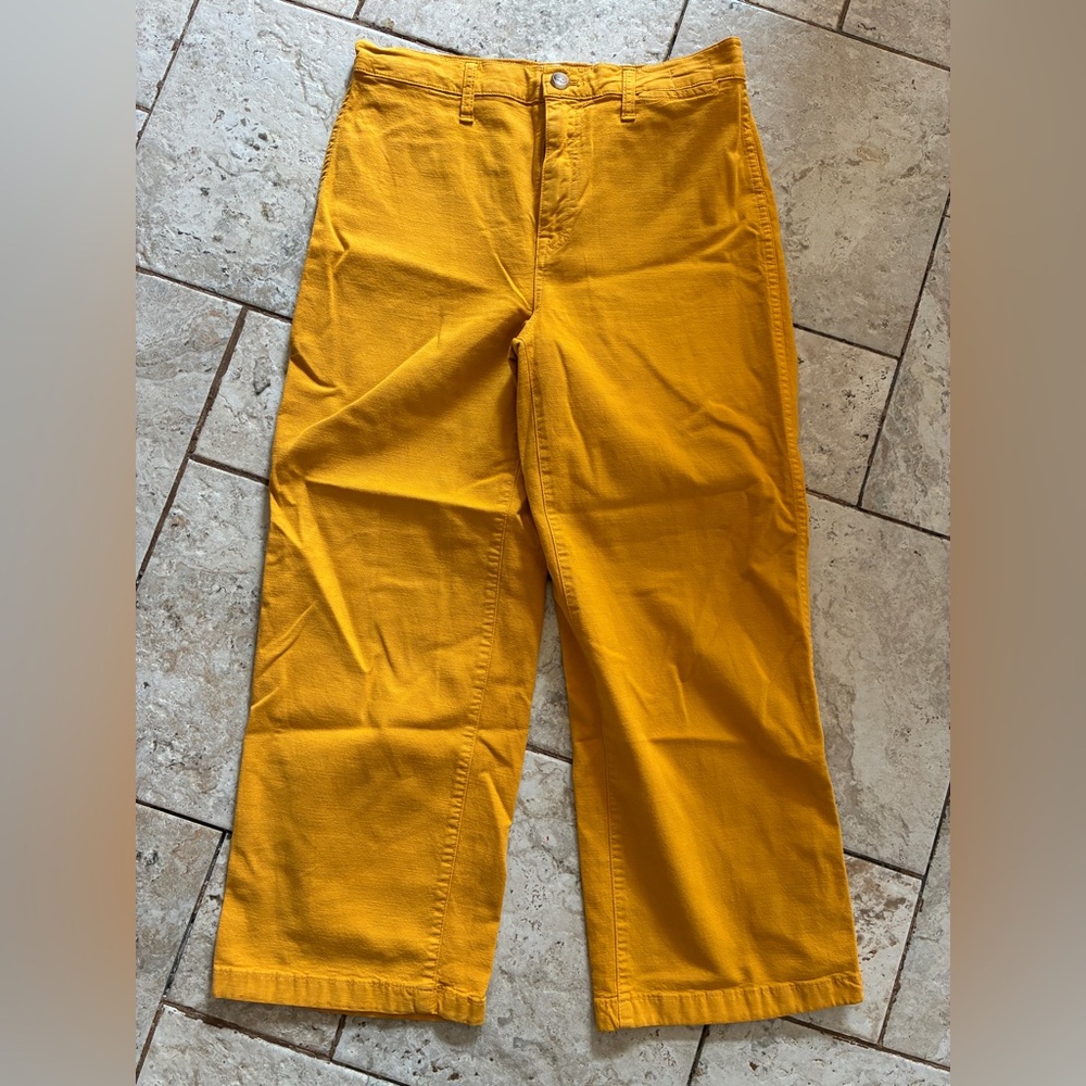 J. Crew Slim Wide-Leg Mustard Chino Pants